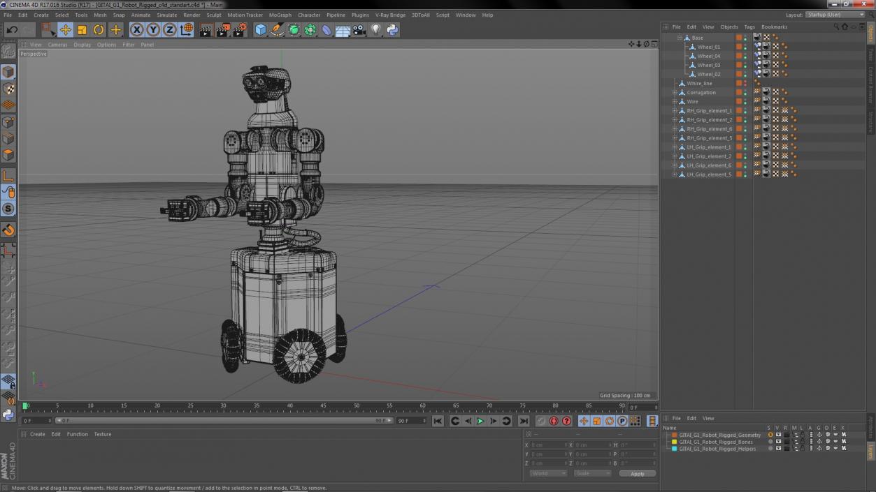 3D model GITAI G1 Robot Rigged for Cinema 4D