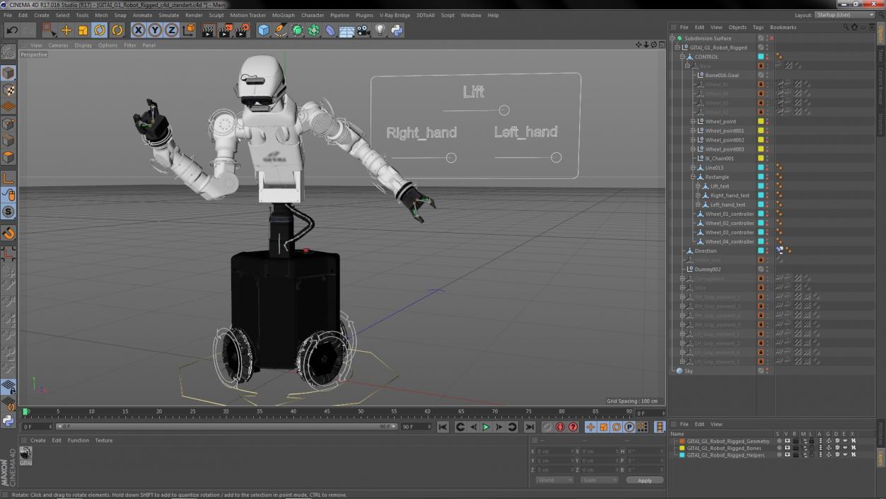 3D model GITAI G1 Robot Rigged for Cinema 4D