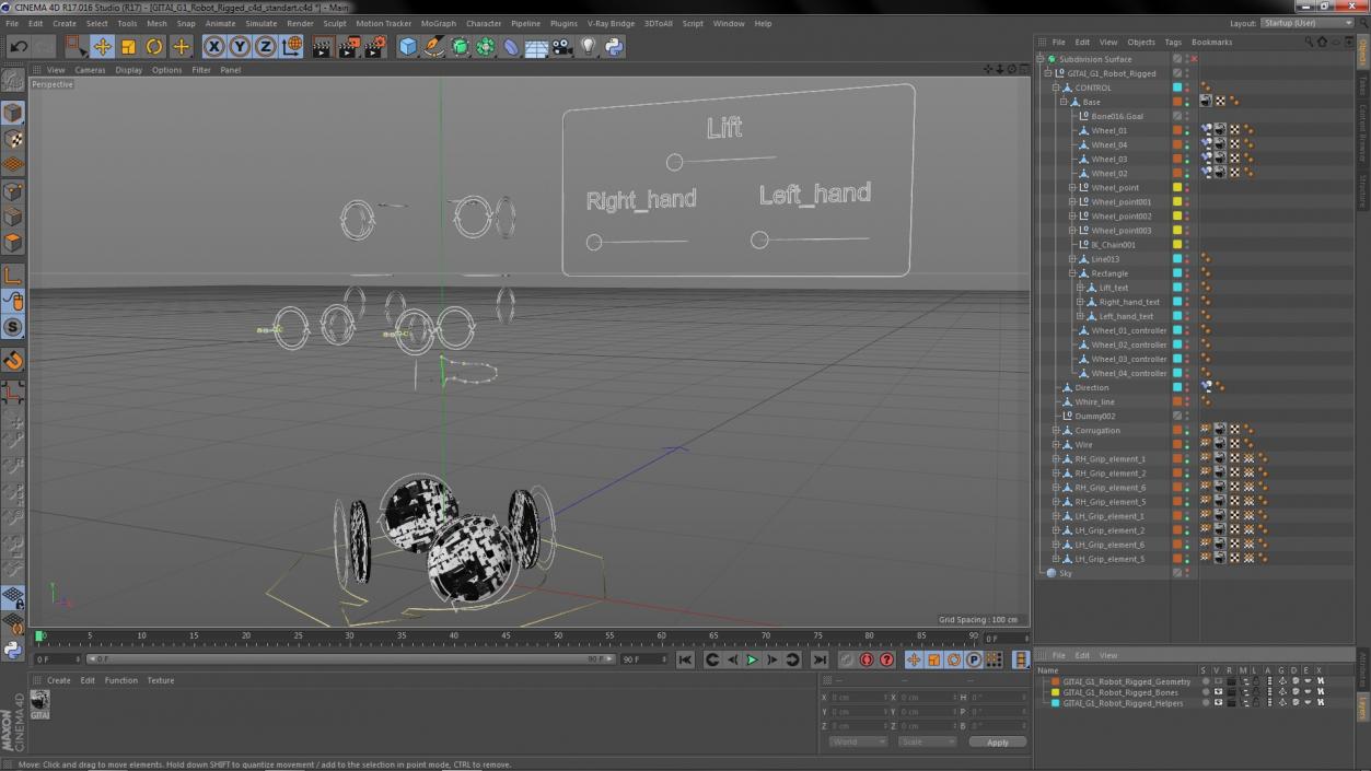 3D model GITAI G1 Robot Rigged for Cinema 4D