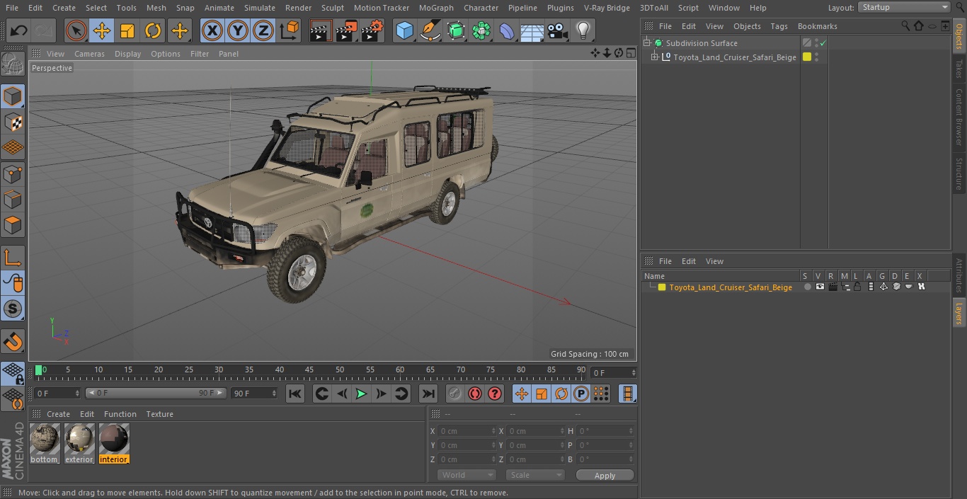 Toyota Land Cruiser Safari Beige 3D