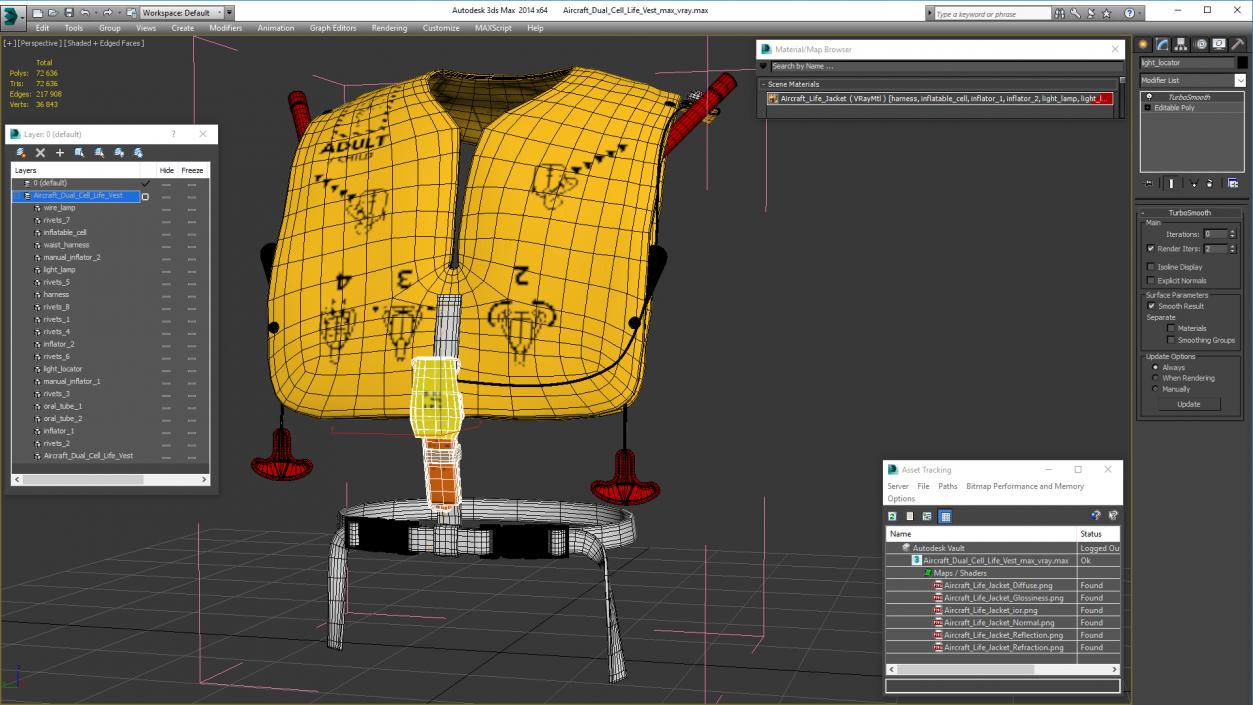 3D Aircraft Dual Cell Life Vest model