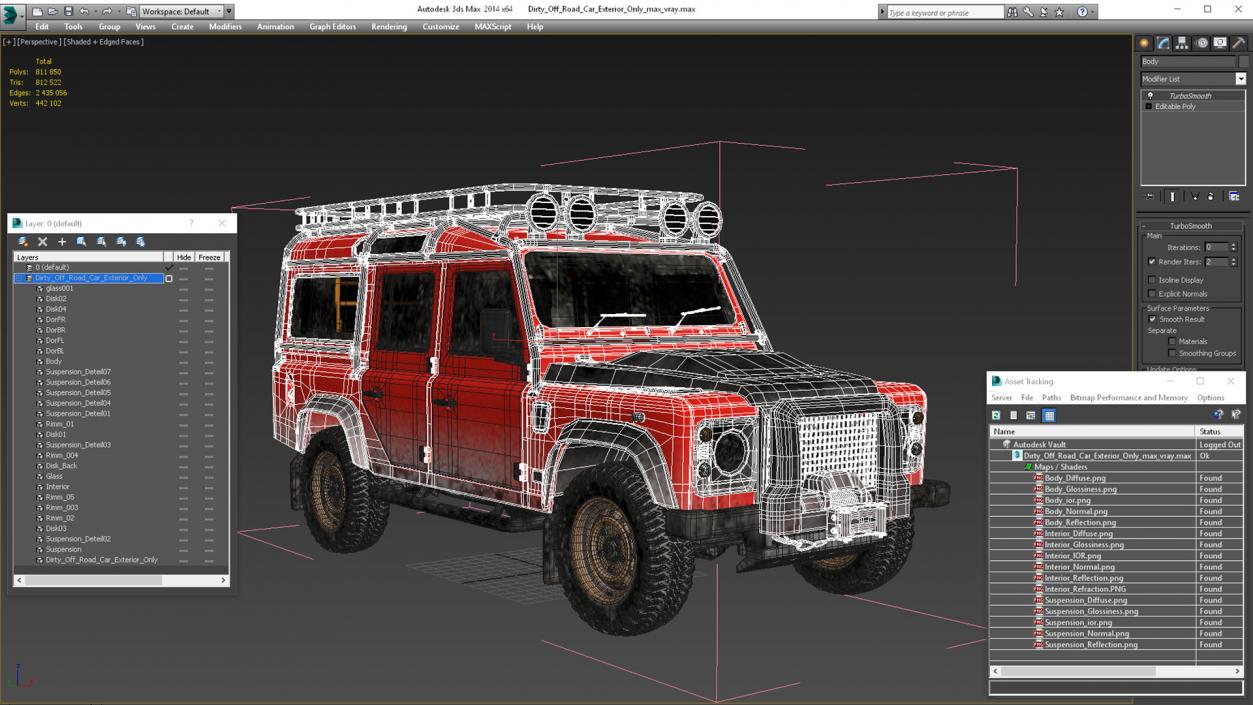 Dirty Off Road Car Exterior Only 3D