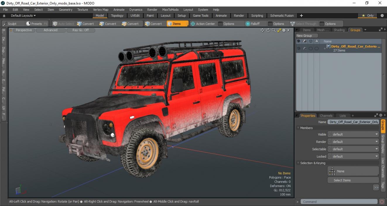 Dirty Off Road Car Exterior Only 3D