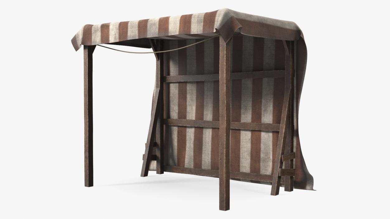 3D Striped Medieval Awning model