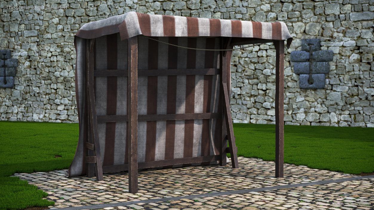 3D Striped Medieval Awning model