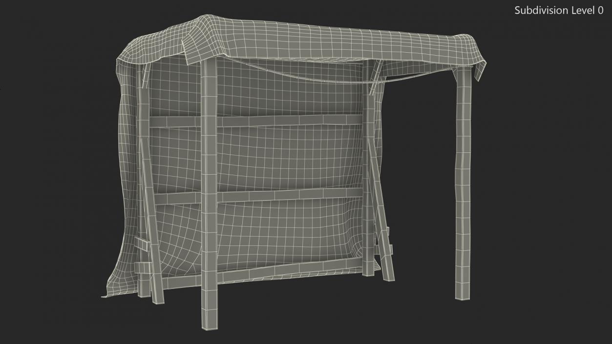 3D Striped Medieval Awning model