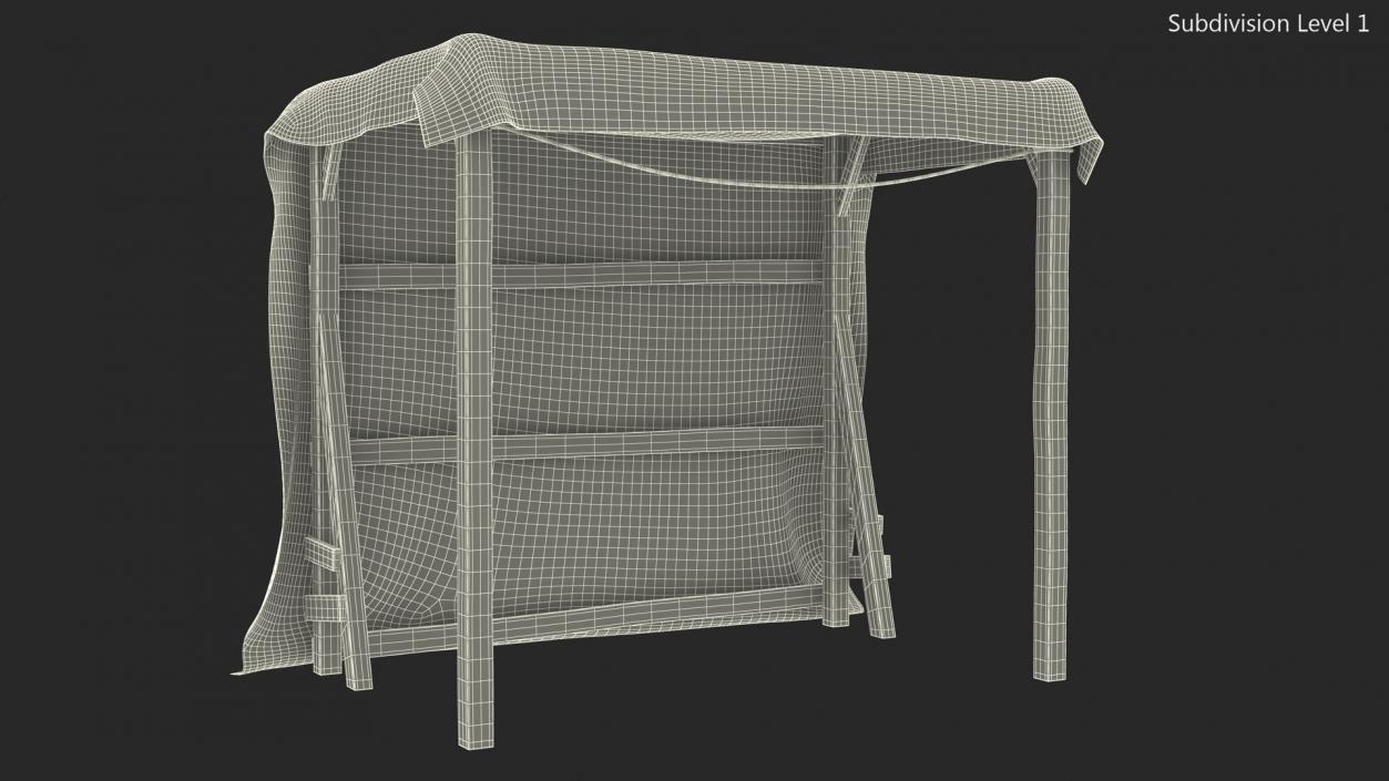 3D Striped Medieval Awning model