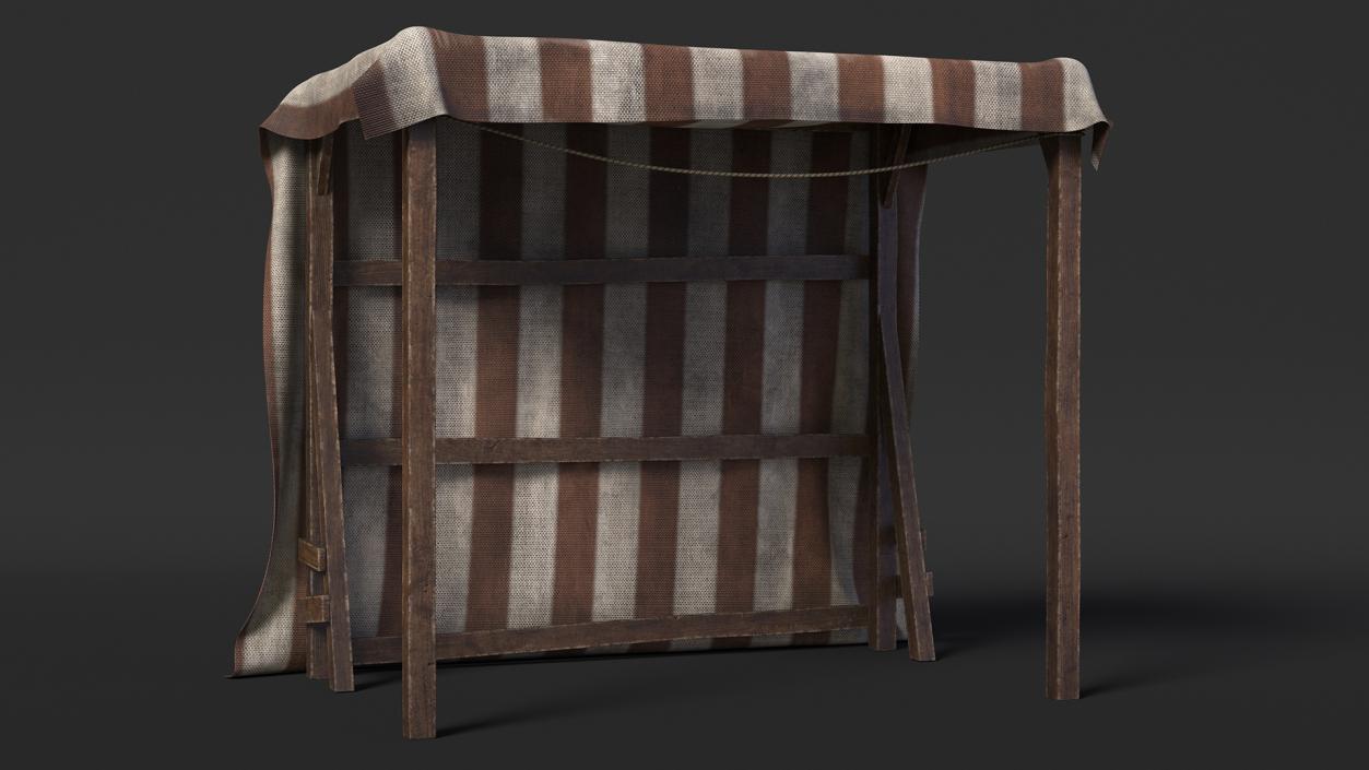 3D Striped Medieval Awning model