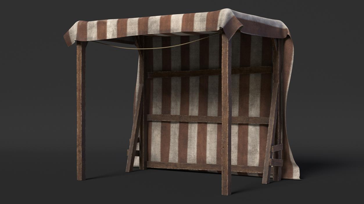 3D Striped Medieval Awning model