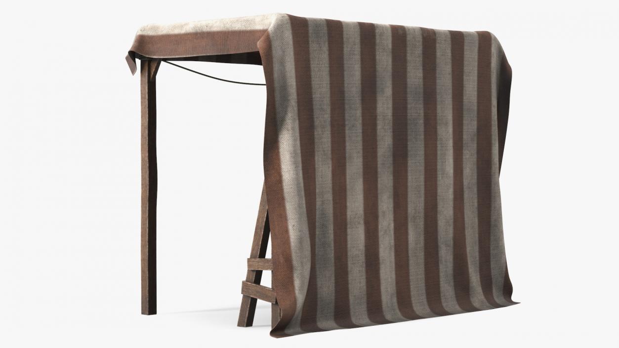 3D Striped Medieval Awning model