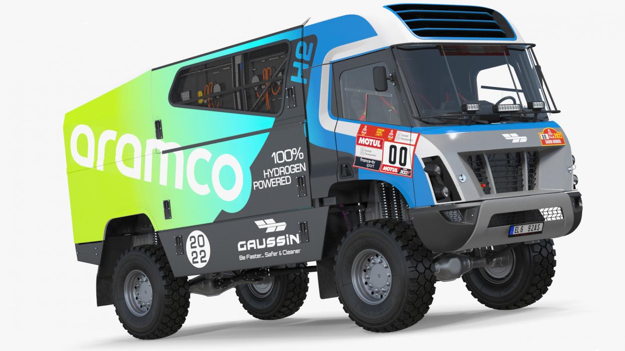 Gaussin H2 Racing Truck Rigged for Maya 3D model