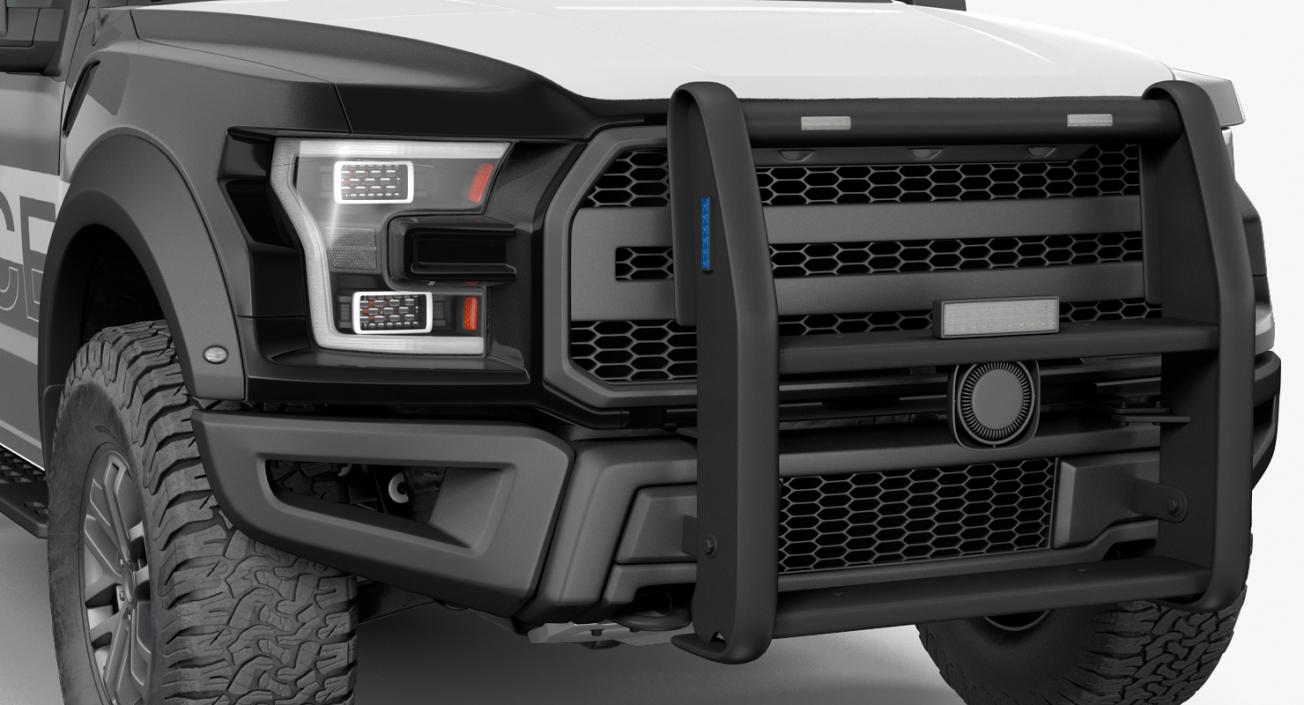 3D Police Pickup Truck Generic Simple Interior model