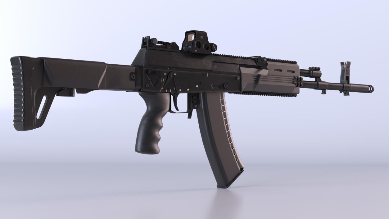 Kalashnikov AK-12 2011 with Holographic Sight New 3D model