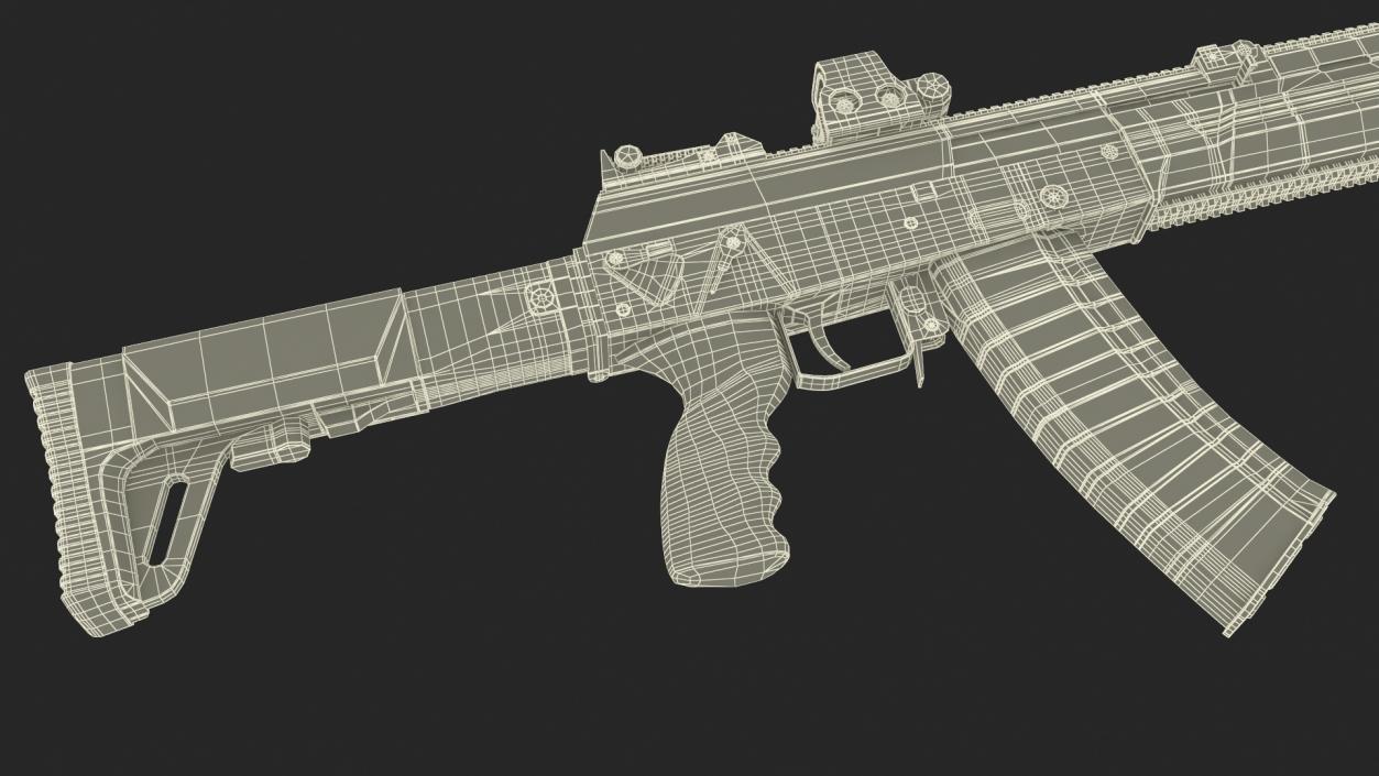 Kalashnikov AK-12 2011 with Holographic Sight New 3D model