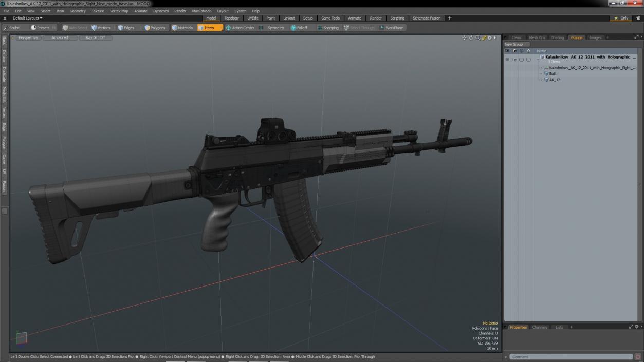 Kalashnikov AK-12 2011 with Holographic Sight New 3D model