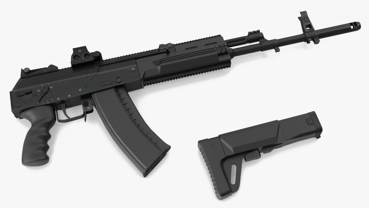 Kalashnikov AK-12 2011 with Holographic Sight New 3D model