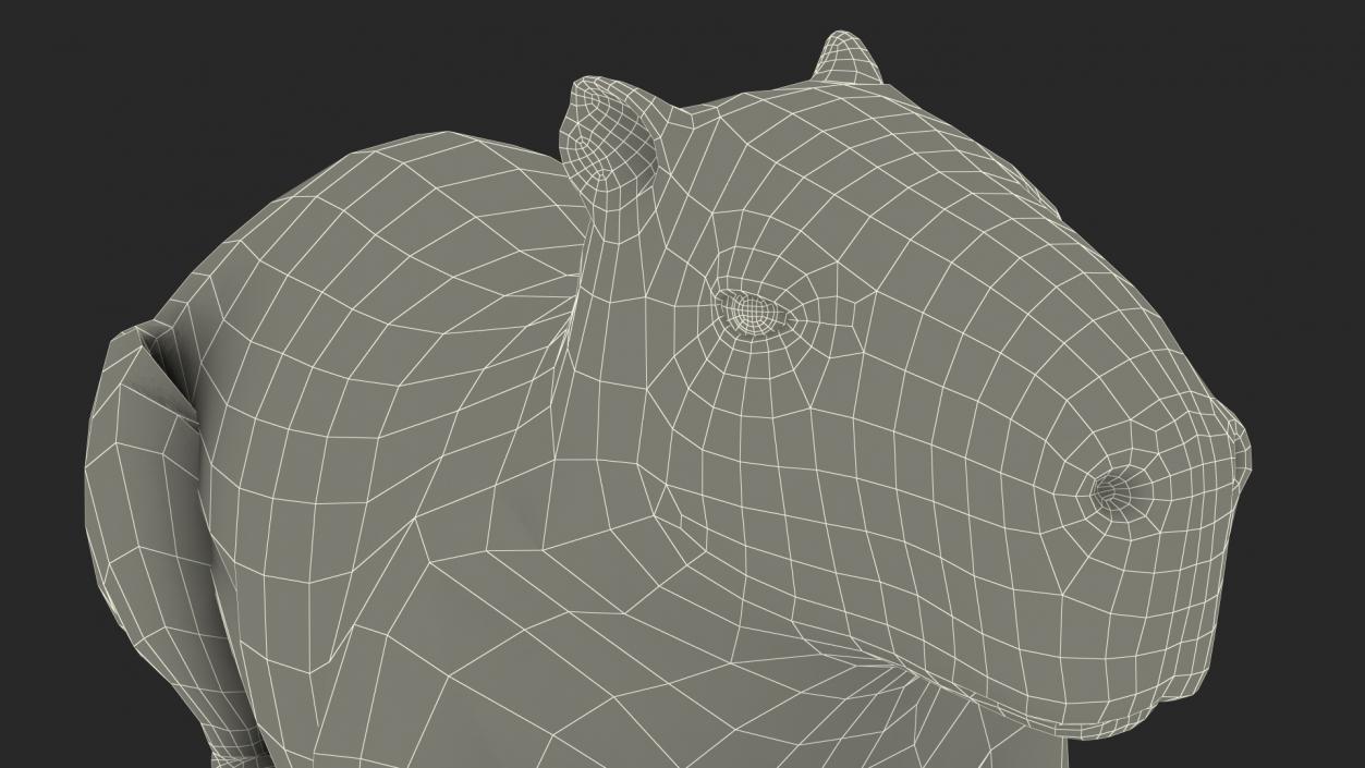 3D Capybara Lying Pose Fur model