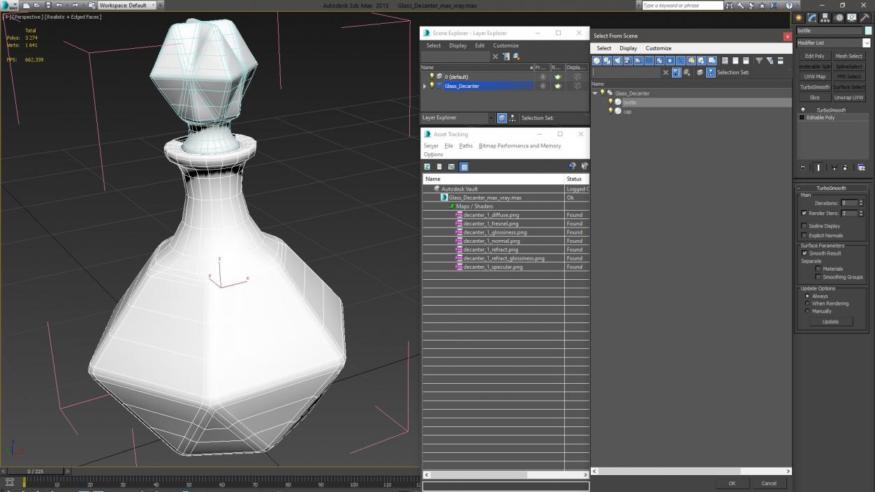 Glass Decanter 3D model