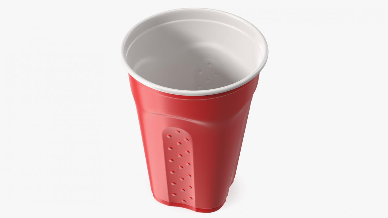 3D Solo Squared Plastic Cup Red model