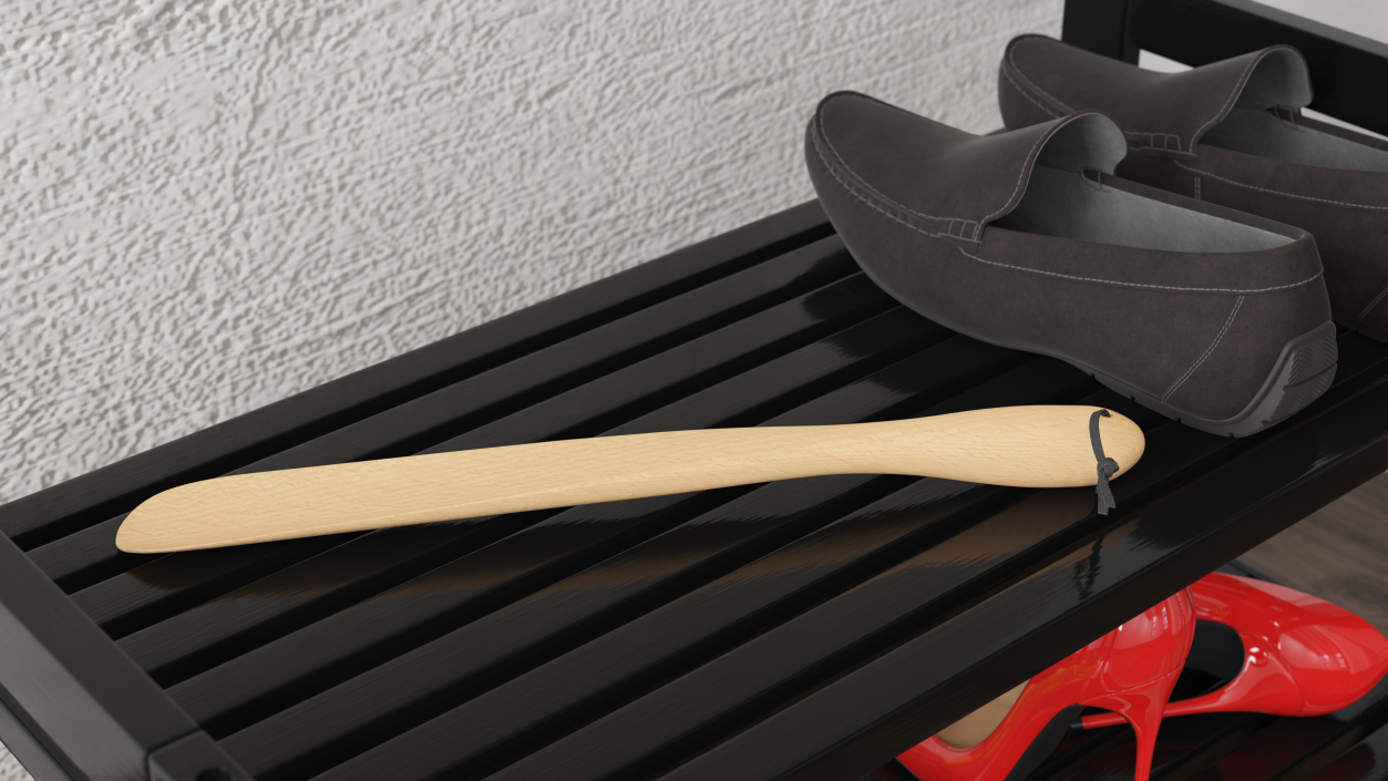 Small Wooden Shoe Horn 3D