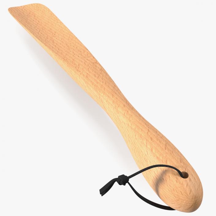 Small Wooden Shoe Horn 3D