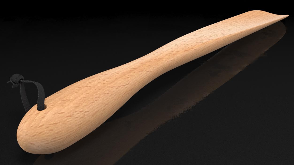 Small Wooden Shoe Horn 3D