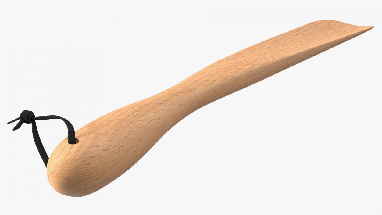 Small Wooden Shoe Horn 3D