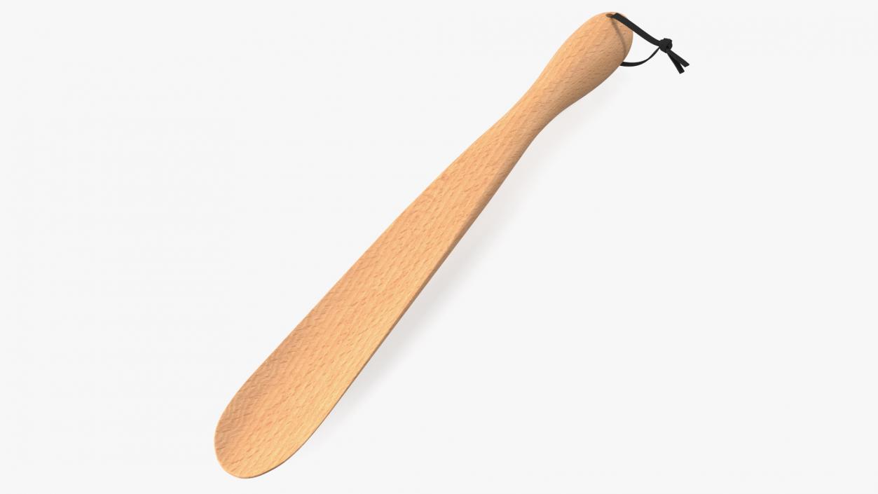 Small Wooden Shoe Horn 3D