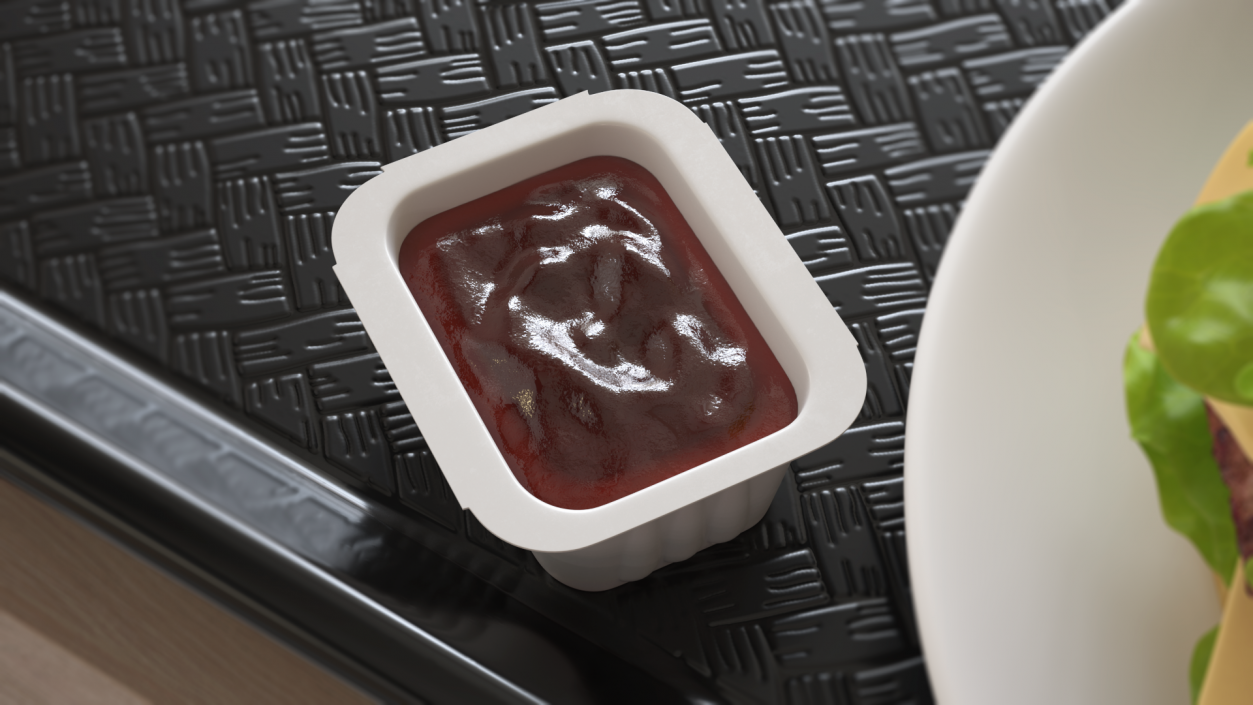 3D Tomato Sauce in White Plastic Cup model