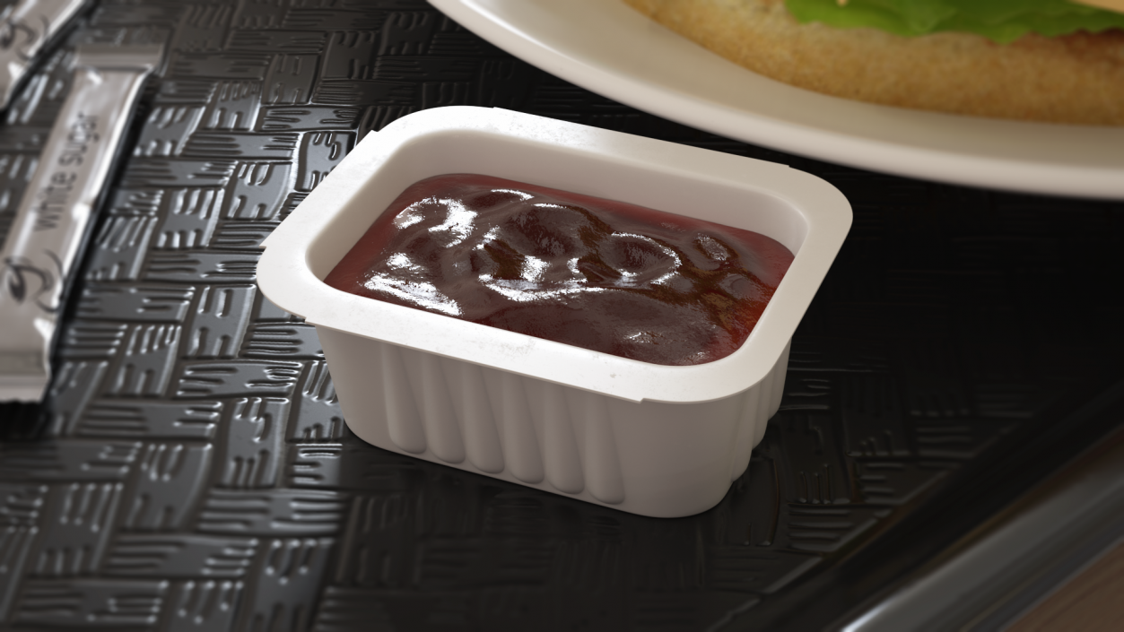 3D Tomato Sauce in White Plastic Cup model