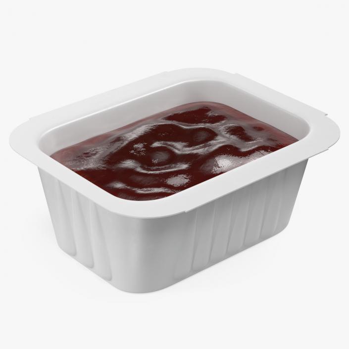 3D Tomato Sauce in White Plastic Cup model