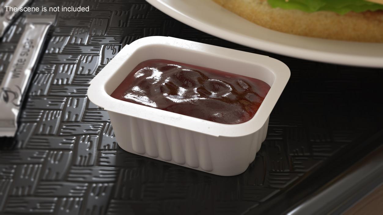 3D Tomato Sauce in White Plastic Cup model