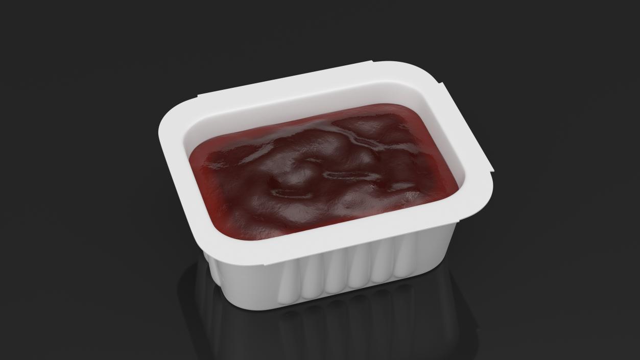 3D Tomato Sauce in White Plastic Cup model