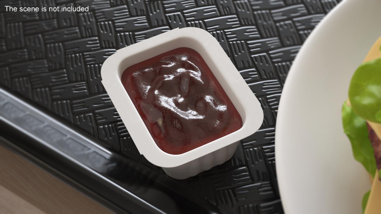 3D Tomato Sauce in White Plastic Cup model