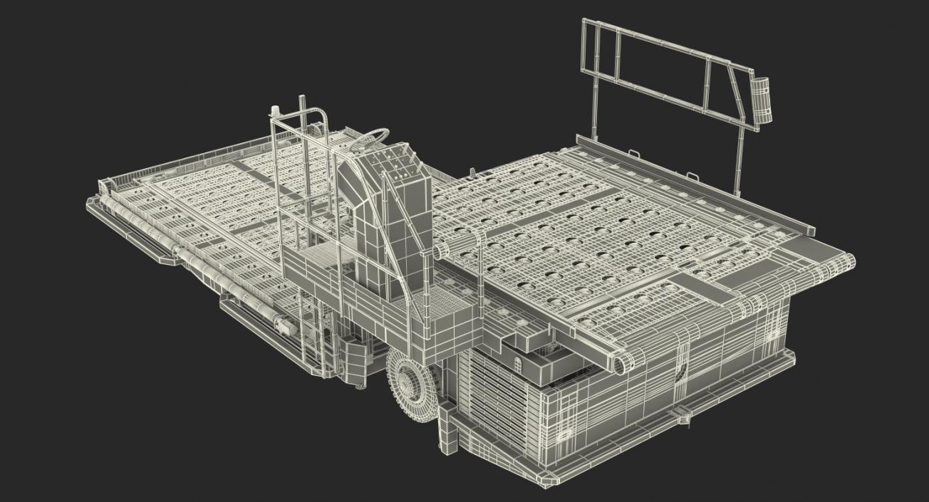 3D Aircraft Ground Support Lower Deck Loader Yellow model