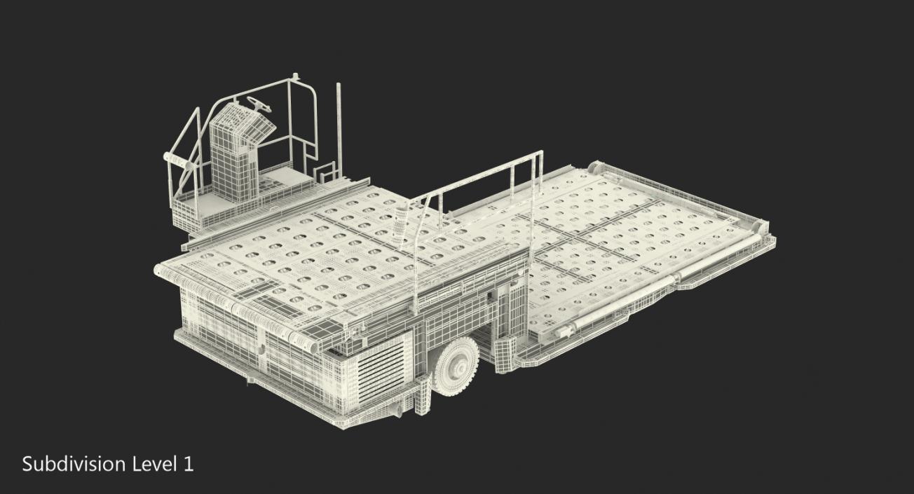 3D Aircraft Ground Support Lower Deck Loader Yellow model