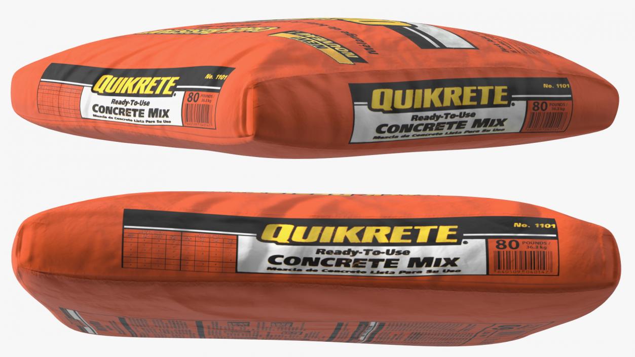 3D Lying Bag Cement Quikrete 66 Lb Orange model