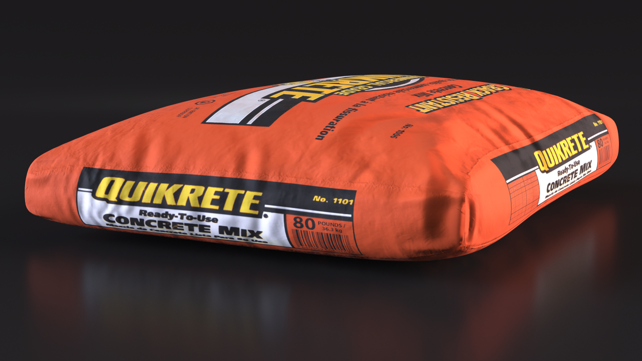 3D Lying Bag Cement Quikrete 66 Lb Orange model