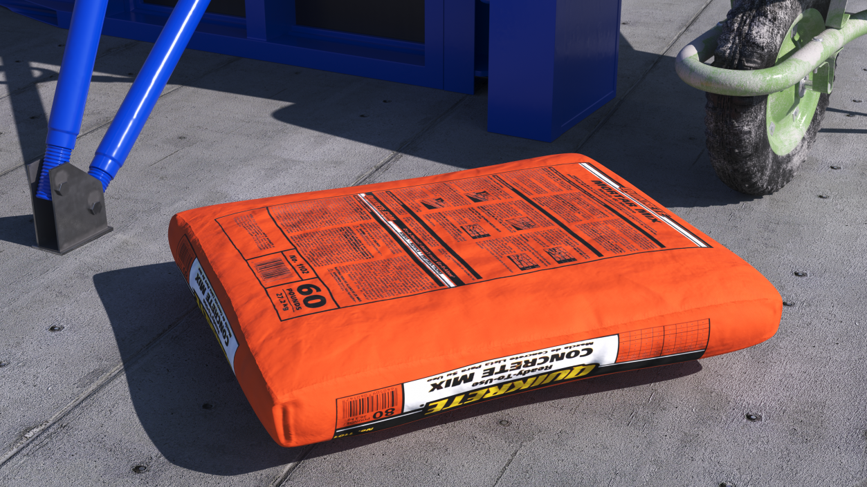 3D Lying Bag Cement Quikrete 66 Lb Orange model