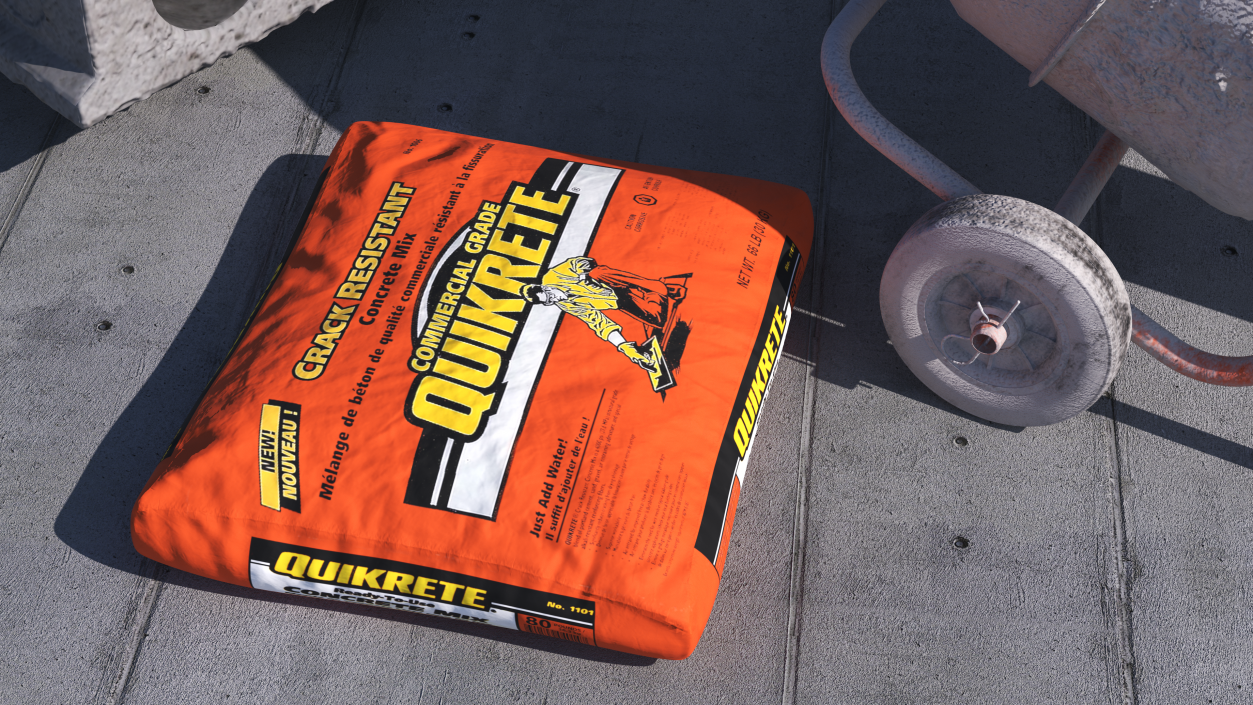 3D Lying Bag Cement Quikrete 66 Lb Orange model