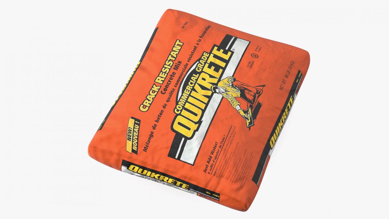 3D Lying Bag Cement Quikrete 66 Lb Orange model