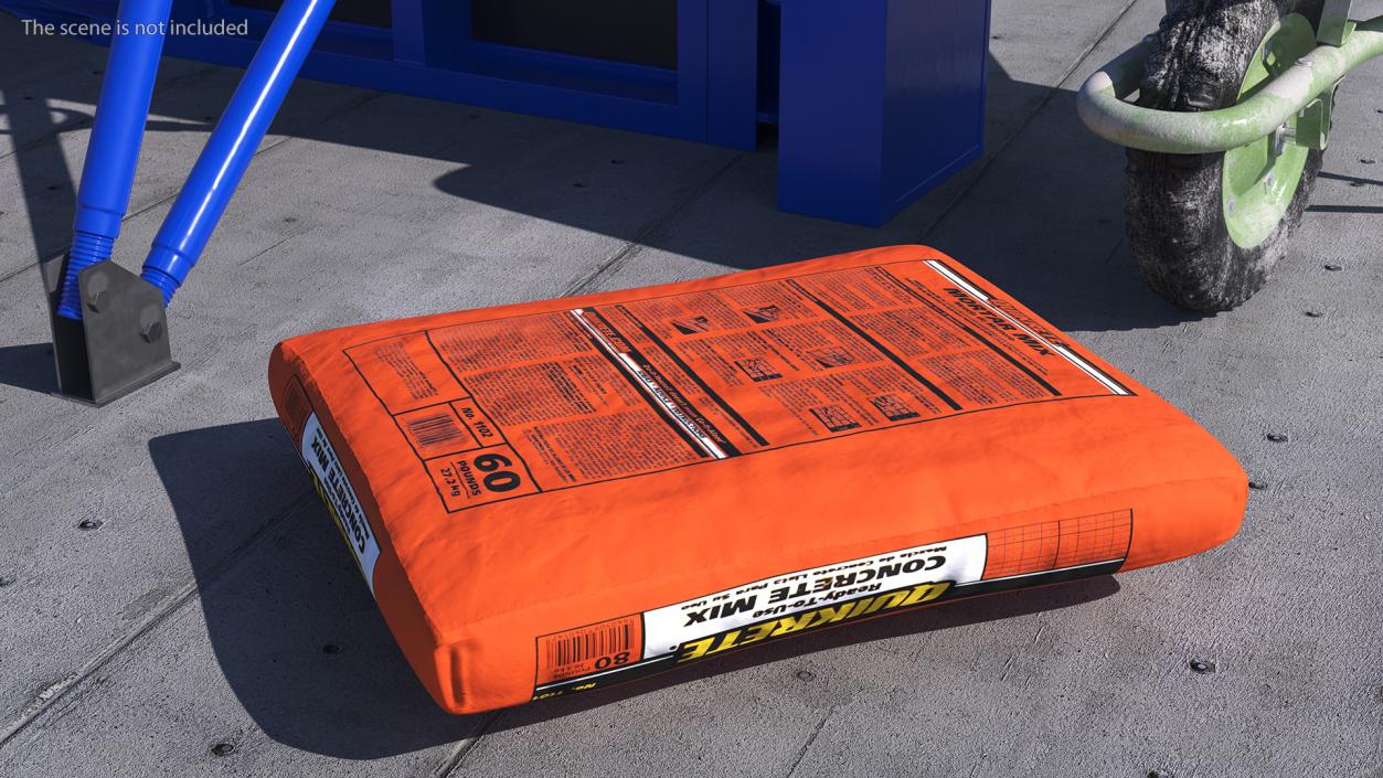 3D Lying Bag Cement Quikrete 66 Lb Orange model