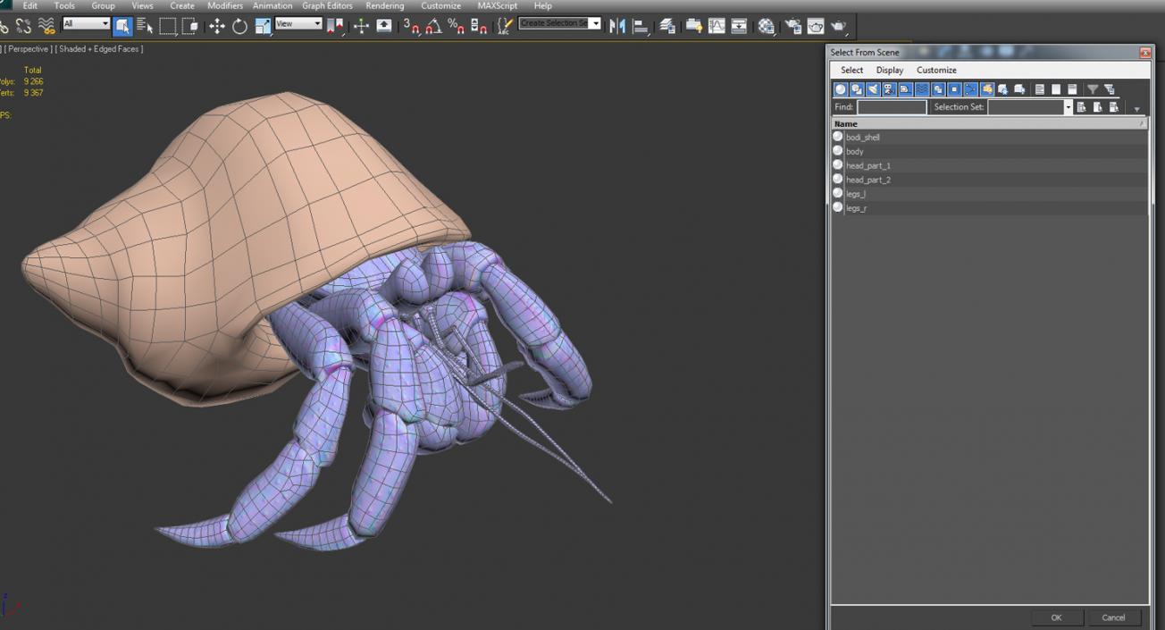 Hermit Crab Walking Pose 3D model