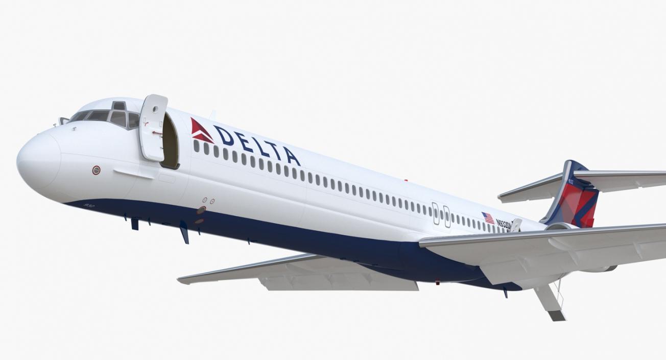 3D McDonnell Douglas MD-88 Delta Rigged