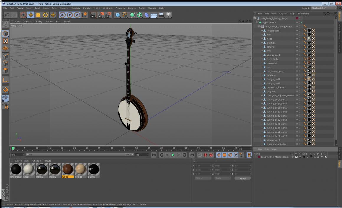 3D Julia Belle 5 String Banjo