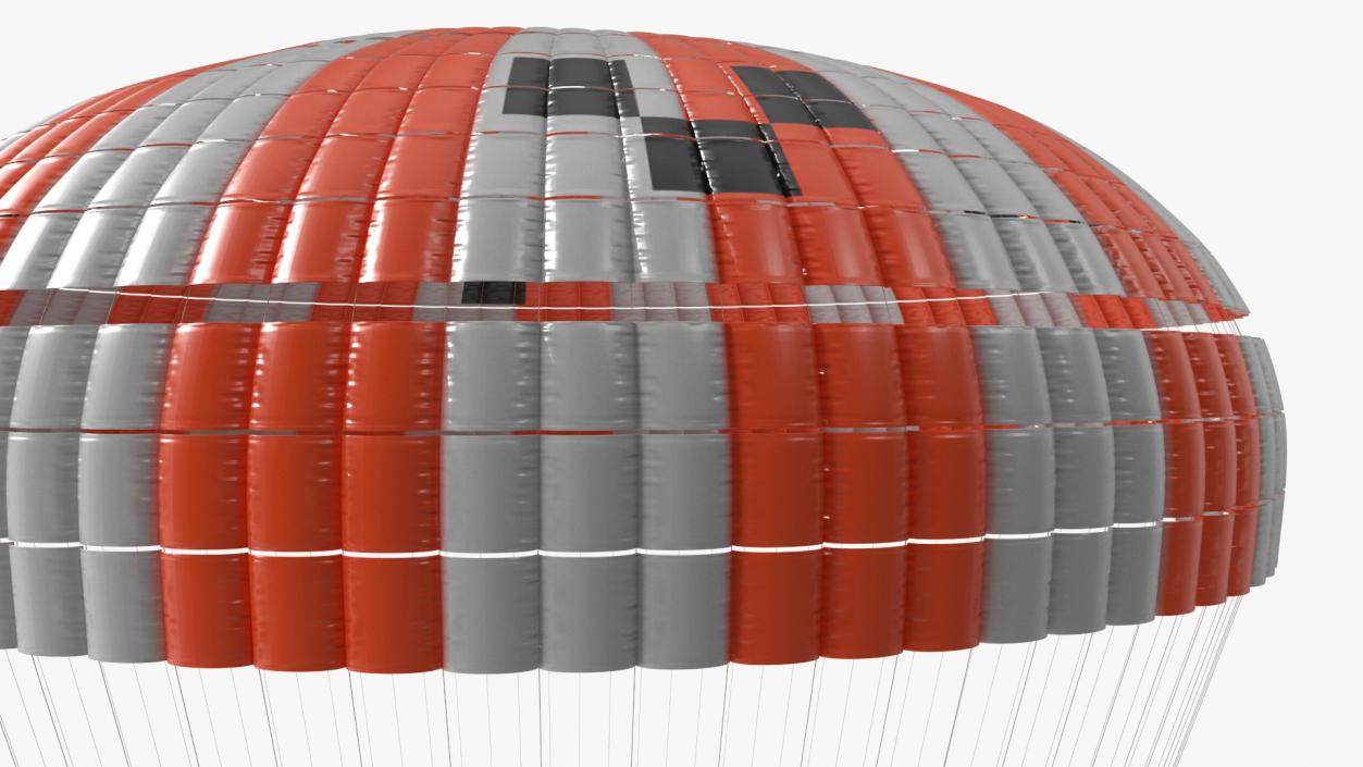 3D Capsule Single Parachute Orange 2 model