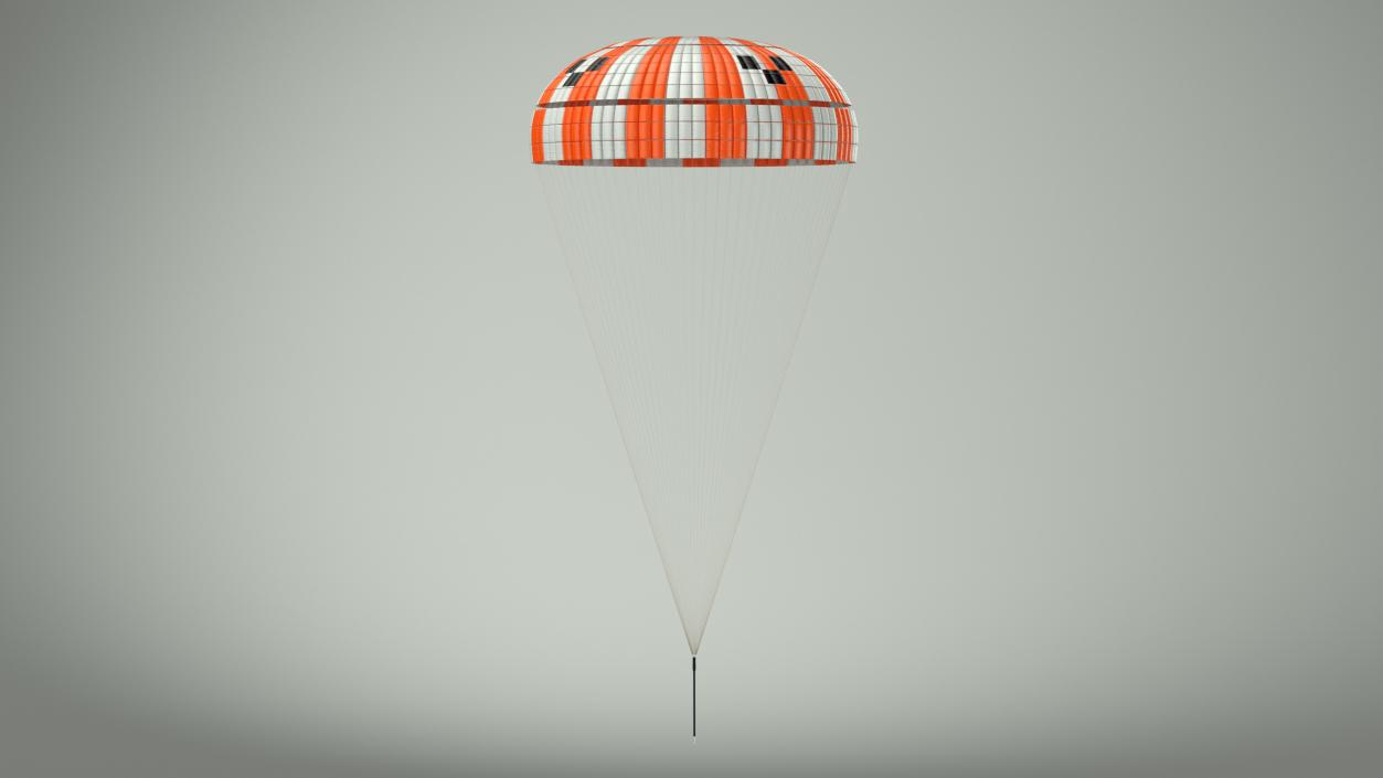 3D Capsule Single Parachute Orange 2 model