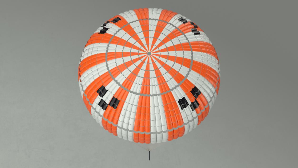 3D Capsule Single Parachute Orange 2 model