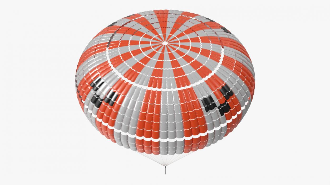 3D Capsule Single Parachute Orange 2 model