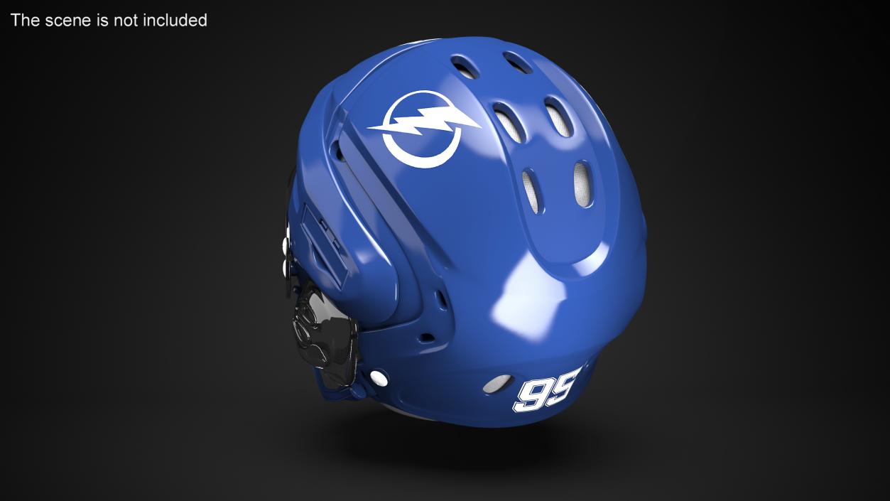 3D Hockey Helmet Tampa Bay Lightning model